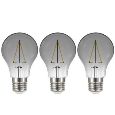 Imagem de Lâmpada Led Fumê 30w Iluminação Kit 3 Unid. Decorativa Vintage Branco Quente Retrô Multifilamento Luz Casa Decoração