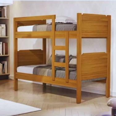 Imagem de Beliche Bicama Solteiro Padrão Escada Grade Proteção Vira 2 Camas Nature