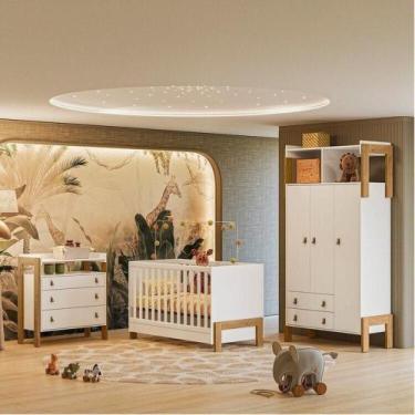Imagem de Quarto para Bebê Completo com Guarda-roupa, Berço e Cômoda fantasia Br