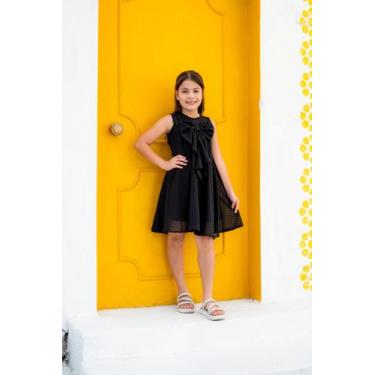 Imagem de Vestido Infantil Menina Com Laço Soltinho Sem Manga De Lese - KOPYTTA,