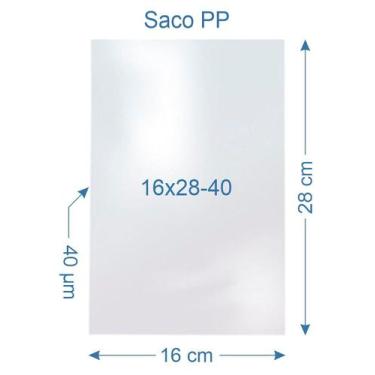 Imagem de 500 Saco Plástico Polipropileno PP 16x28cm - AAZ