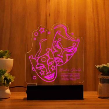 Imagem de Luminária Abajur Teatro LED Rosa - Bold