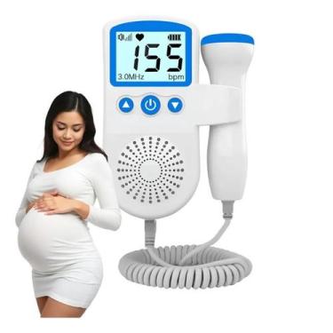 Imagem de Doppler Sonar Para Ouvir Batimentos Bebe Grávida Azul - Fetal Doppler