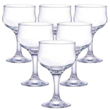 Imagem de Jogo De Taças De Sobremesa Alta Vidro Resistente Conjunto 6 Unidades 300ML