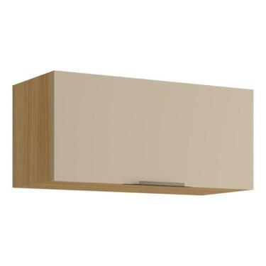 Imagem de Armário De Cozinha Dinamarca Aéreo Geladeira Carvalho Americano/Off Wh