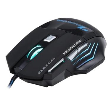 Imagem de YUNCHAO Mouse com fio 7 botões com roda de rolagem 5000 dpi led mouse de jogos ópticos para computador laptop PC