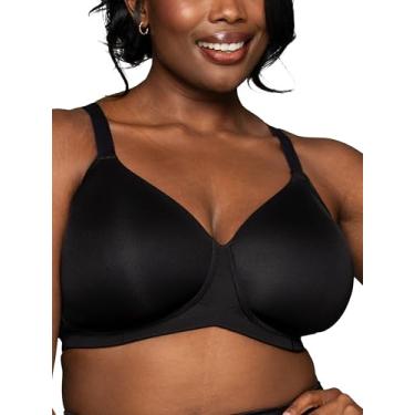 Imagem de Vanity Fair Sutiã feminino sem fio, lateral e traseira estendida, bojos levemente forrados até DDD, Preto, 40DD