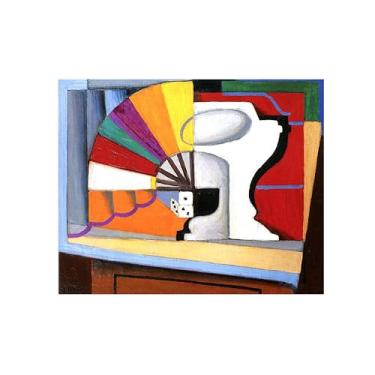 Imagem de Natureza Morta Quadro Parede em Tela-Famosas Pinturas para Sala de Jantar-Ventilador-Decoração Cozinha Vintage 20x25cm Sem Moldura