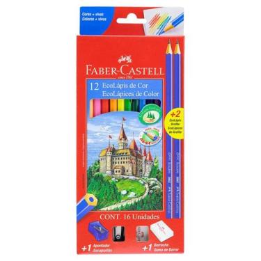 Imagem de Lápis de Cor 12 Cores + Kit Escolar Faber-castell - FABER CASTELL LINH