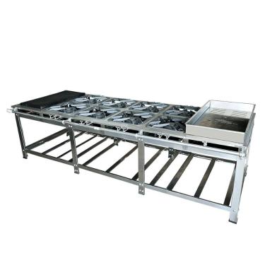 Imagem de Fogão Industrial de Centro 8 Bocas Duplas Cefaz Linha Gold Inox 304 Baixa Pressão com Chapa e Banho Maria C-304 - CFZG-159 C B