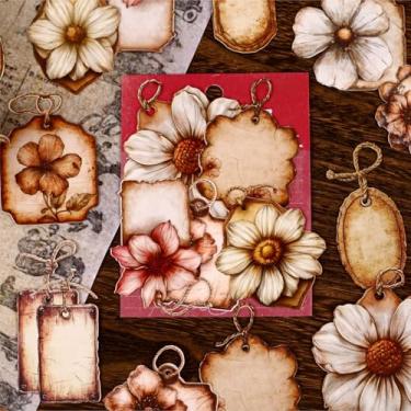 Imagem de Kit de adesivos retrô para scrapbook, 96 peças, etiqueta vintage, PET, transparente, à prova d'água, conjunto de adesivos para lixo, diário, garrafas de água, telefone, laptop, decalques para