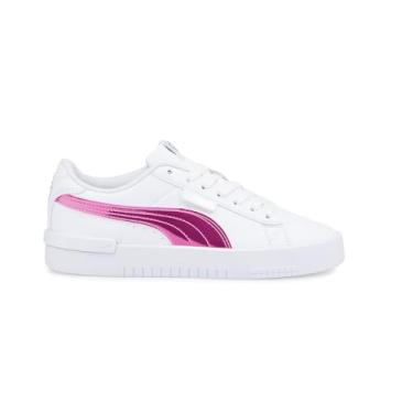 Imagem de PUMA Jada Holo Jr Tênis juvenil para meninas, Branco - prata - roxo - multi, 4.5 Big Kid
