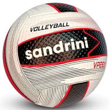 Imagem de Bola Volei Rise SR 350 Oficial Sandrini Profissional Resistente (Preto, Branco e Vermelho)