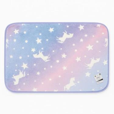 Imagem de Tapete Infantil Brilha no Escuro. Divertido, Antiderrapante, Pelúcia. Ideal p/Quarto de Criança (Lilás Unicórnio)