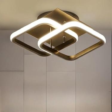 Imagem de Luminária de Teto LED Moderna 3 Cores (110V/220V) Plafon Lustre para Sala, Quarto, Cozinha, Corredor, Banheiro – Estilo Minimalista(Estilo C/Preto(110V-220V))