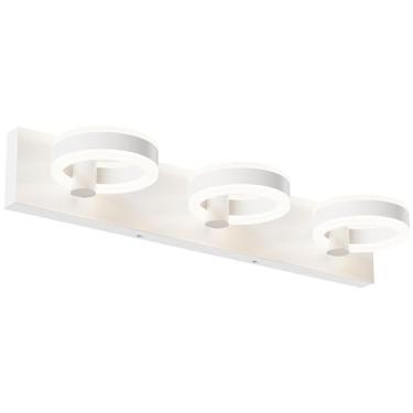 Imagem de PHIXART Luminárias LED para banheiro, luzes brancas de 24 polegadas, arandelas de parede acrílicas modernas de 3 luzes, luminária de parede giratória de 350° sobre o espelho