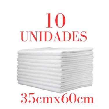 Imagem de kit 10 Panos de Prato Simples BRANCO Liso - Estampado para Cozinha - a