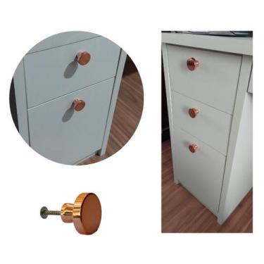 Imagem de 4 Puxador de Gaveta, Armário, Móveis Redondo Rose Gold 34mm - Compras 