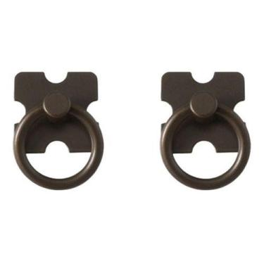 Imagem de 2 Puxador De Gavetas E Armário Vintage Argola/preto 35x35mm - Compras 