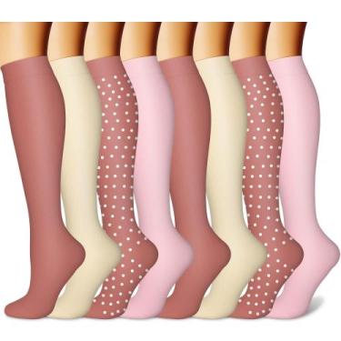 Imagem de Meias de compressão CHARMKING Circulation 8 pares 15-20 mmHg