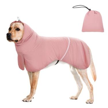 Imagem de Capa de chuva para cães, jaqueta de chuva ajustável para cães, casaco de chuva leve à prova de vento com faixa refletiva para caminhadas ao ar livre (3GG)