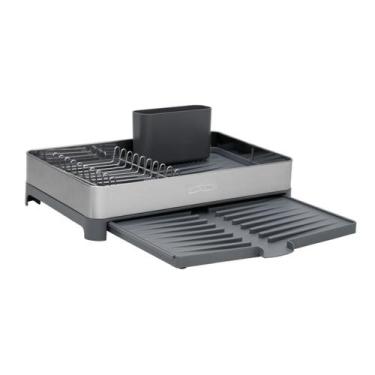 Imagem de Escorredor de Louças Aço Inox com Bandeja Coletora Porta Copos Expansí