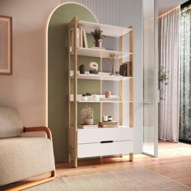 Imagem de Estante Para Livros 100% MDF Com 2 Gavetas e 4 Prateleiras Elvis - FD