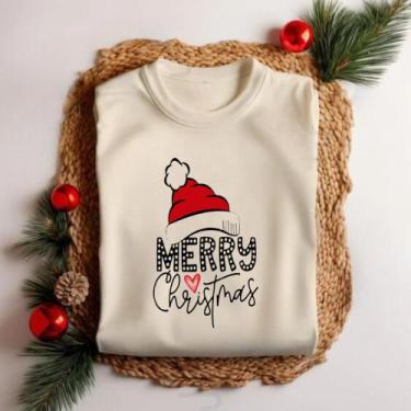 Imagem de Camiseta Blusinha Merry Christmans Gorrinho Modinha Fofa Natal Festas 