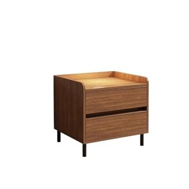 Imagem de Sofá mesa de cabeceira de madeira maciça para casa quarto pequena moderna simples prateleira de cabeceira armário pequeno armário de armazenamento mesa pequena