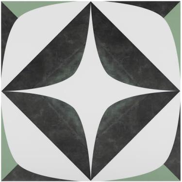 Imagem de Alow Retire e cole azulejos à prova d'água, 10 peças de piso de vinil Green Star 11,6 x 11,15 cm, adequado para banheiro, trailer, cozinha