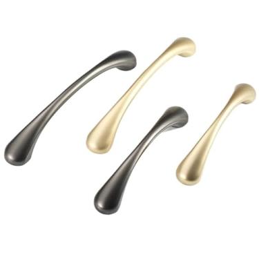 Imagem de Puxadores de armário de latão vermelho amarelo bronze puxadores e puxadores de gaveta ferragens de gaveta puxadores de porta de armário 2 peças (ouro 128 mm)