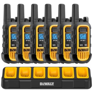 Imagem de Kit 6 Rádio Walkie Talkie 1W Bidirecionais de Longa Distância o e Carregador de Grupo, DEWALT DXFRS300