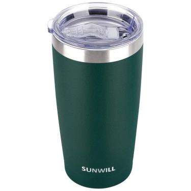 Imagem de Copo Térmico 600 mL para Cerveja, Café com Isolamento a Vácuo, SUNWILL, Verde