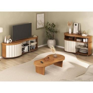 Imagem de Kit para Sala de Estar Rack e Mesa Centro e Buffet Magnum - Espresso M