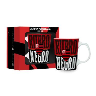 Imagem de Caneca porcelana premium - flamengo - Brasfoot, Vermelho