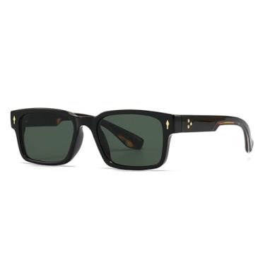 Imagem de Óculos de Sol Rivets Masculino Punk com Lentes Gradientes UV400 para Esportes ao Ar Livre, Corrida e Ciclismo, Preto e Verde Escuro