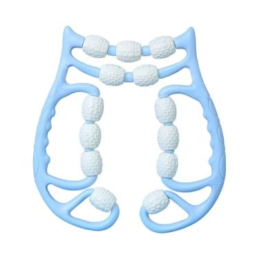 Imagem de Zxpjkyu Massageador Circular para Pernas, Ferramenta de Massagem, 13 Rodas, Portátil, Rolo de Massagem Muscular Manual para Exercícios Nos Braços, Ideal para, Azul