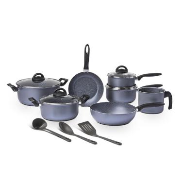 Imagem de Conjunto De Panelas Brinox 10 Peças Suprema Jeans Azul