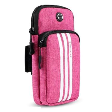 Imagem de Suporte de telefone para corrida bolsa de celular braçadeira esportes ao ar livre braço bolsa de pulso portátil fitness braço bolsas com fone de ouvido