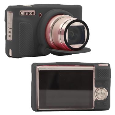 Imagem de Leayjeen Capa para câmera compatível com Canon SX740 SX730, bolsa de silicone, capa protetora de silicone para fotografia (preto)