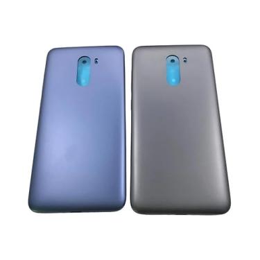 Imagem de Valman SHOWGOOD Capa traseira para bateria Xiaomi Pocophone Poco F1 com logotipo peças de reposição para Xiaomi Pocophone Poco F1 peças de reposição (azul sem lente)