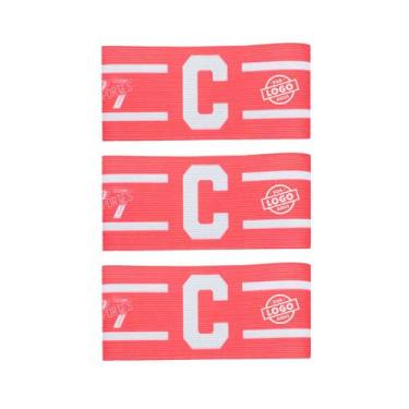 Imagem de Kit 3 Braçadeira Faixa Capitão Brasão Time Digital Fecho tiras autocol