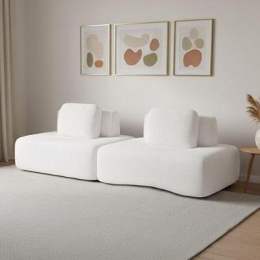 Imagem de Sofá 2 Lugares Orgânico Com Módulo Central E 1 Canto Berlim Bouclê Cr 