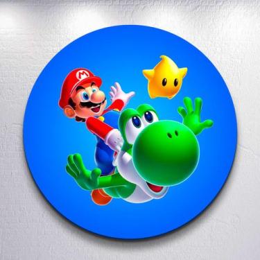 Imagem de Capa Painel Redondo Festa Game Mario Jogo Estampa Infantil Mini e Gran