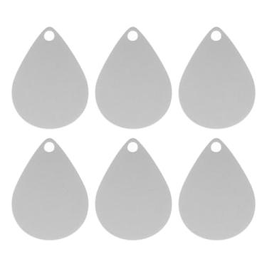Imagem de GALPADA 6 peças de chaveiro de aço inoxidável graváveis em branco etiquetas de metal inacabadas para personalização chaveiro suprimentos para artesanato bolsas e mochilas escolares