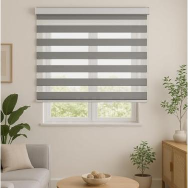 Imagem de Persiana Double Vision Sunny 140larg x 160alt Cinza (bandô)
