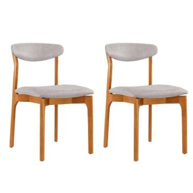 Imagem de Conjunto Com 2 Cadeiras Noronha Moderna Mobília Luna/cinamomo Imbuia