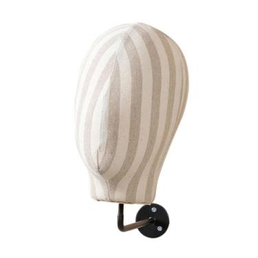 Imagem de Zialofi Suporte de Parede para Cabeça de Manequim, Suporte para Peruca Pendurada, Modelo de Exibição de Peruca, Cabeça de Manequim, de Cabeça de Manequi, listra linho grosso