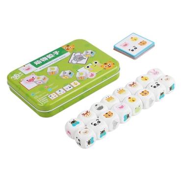 Imagem de oshhni Jogo de Dados Infantil com Animais em Madeira - Dados Interativos para Desenvolvimento do Raciocínio e Aprendizado Precoce - Brinquedo Educativo