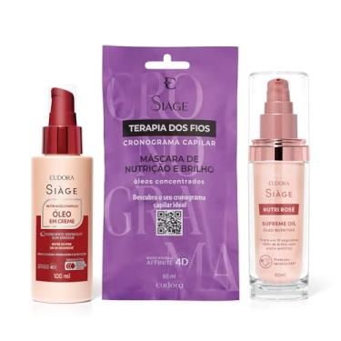 Imagem de Combo Siàge Nutrição: Óleo Nutritivo 60ml + Óleo em Creme Acid. Complex 100ml + Máscara De Nutrição 60ml
